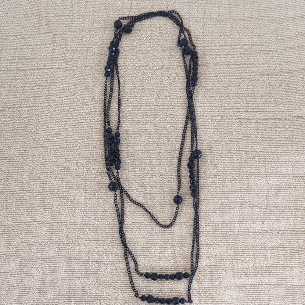 2/$10 Elegant Black Beaded Necklace